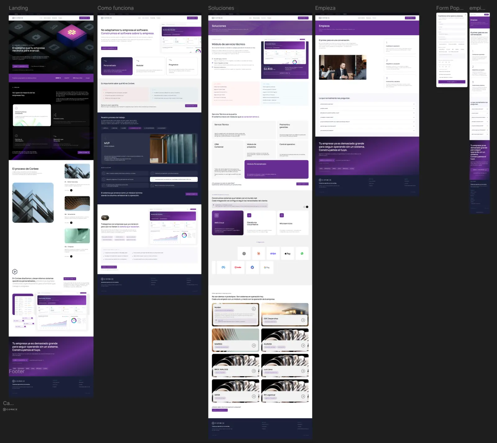 Corbee — Diseño de interfaz en Figma, trabajo de Conver-za